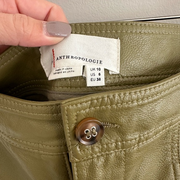 By Anthropologie faux leather barrel leg utility‎ pants size 6 - Picture 6 of 9